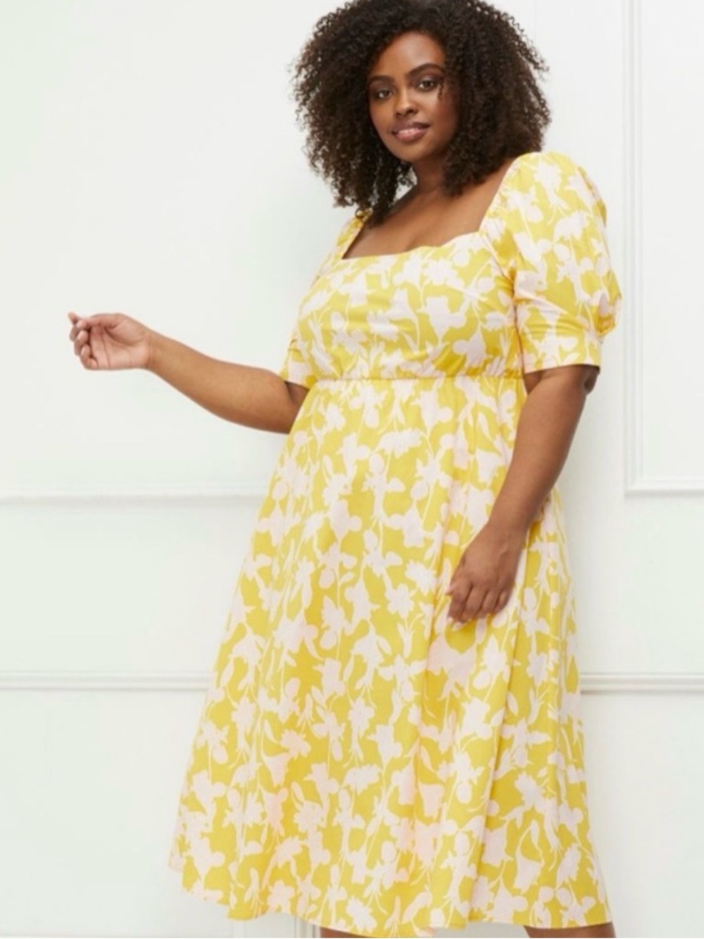 Eloquii Elements Puff Sleeve Fit Flare Dress Sz 16